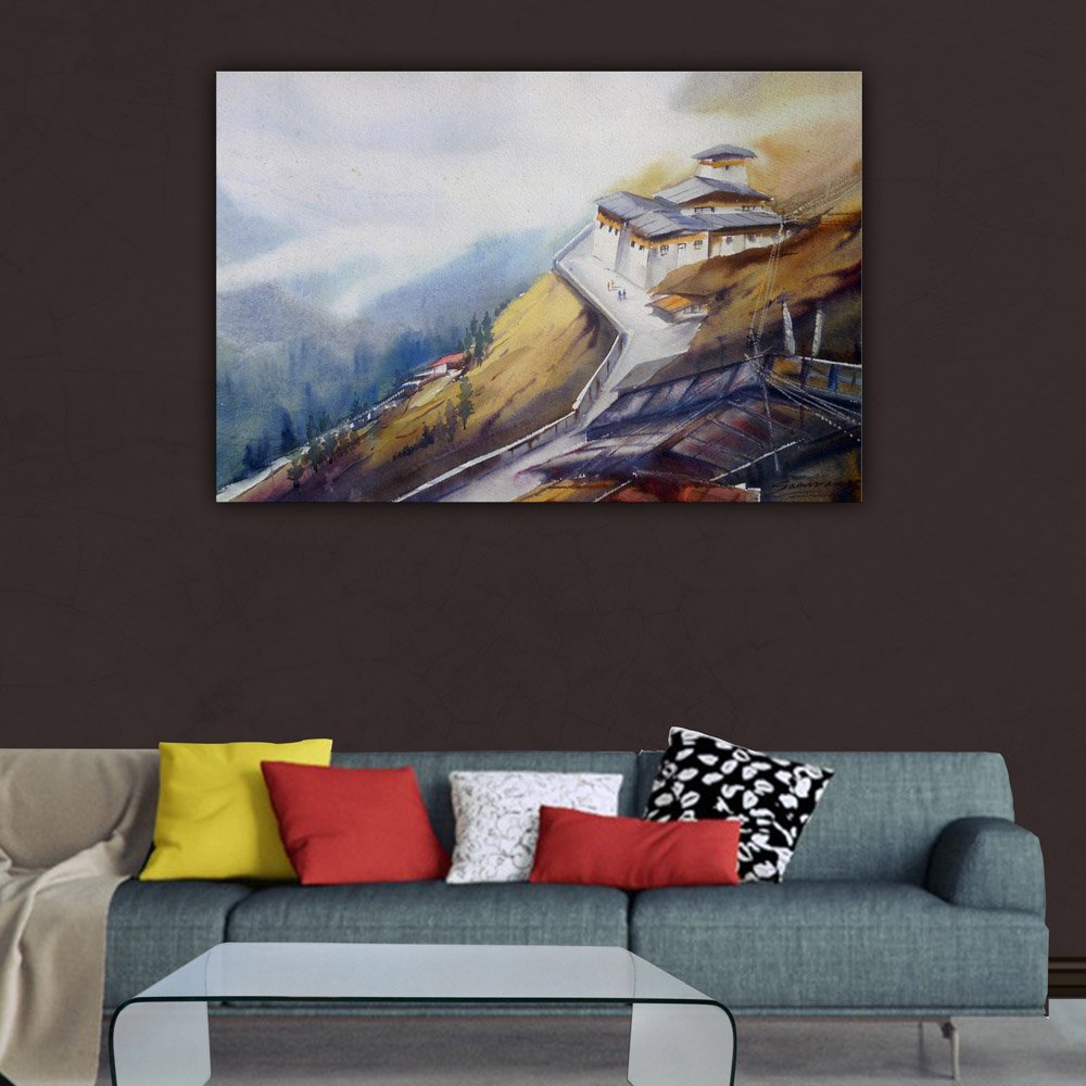 inep-b07czrpy1s-buddha-unframed-canvas_-mountain-monastery-magic-(91x61cm)-hanging-on-a-living-room-wall.jpeg
